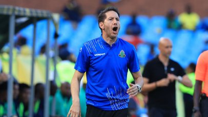 Jamil Benouahi, coach of ASFAR, coach of AS FAR reacts during the CAF Champions League 2024/25 match between Mamelodi Sundowns and AS FAR at Loftus Versfeld Stadium in Pretoria on 19 January 2025 © Samuel Shivambu/BackpagePix