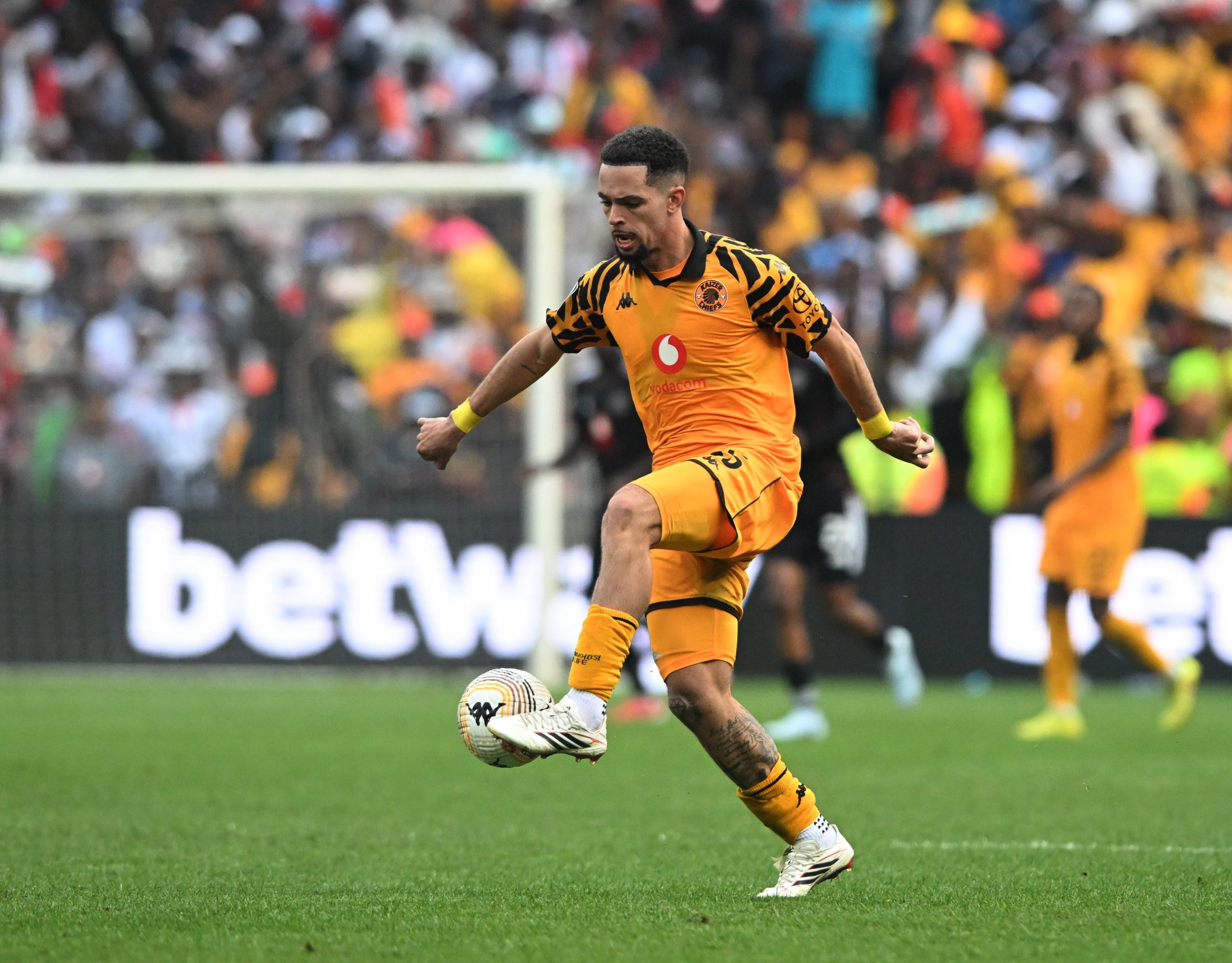 Aden McCarthy of Kaizer Chiefs during the Betway Premiership 2025/26 match between Kaizer Chiefs and Orlando Pirates at the FNB Stadium in Nasrec on the 28 February 2026 ©Sydney Mahlangu BackpagePix