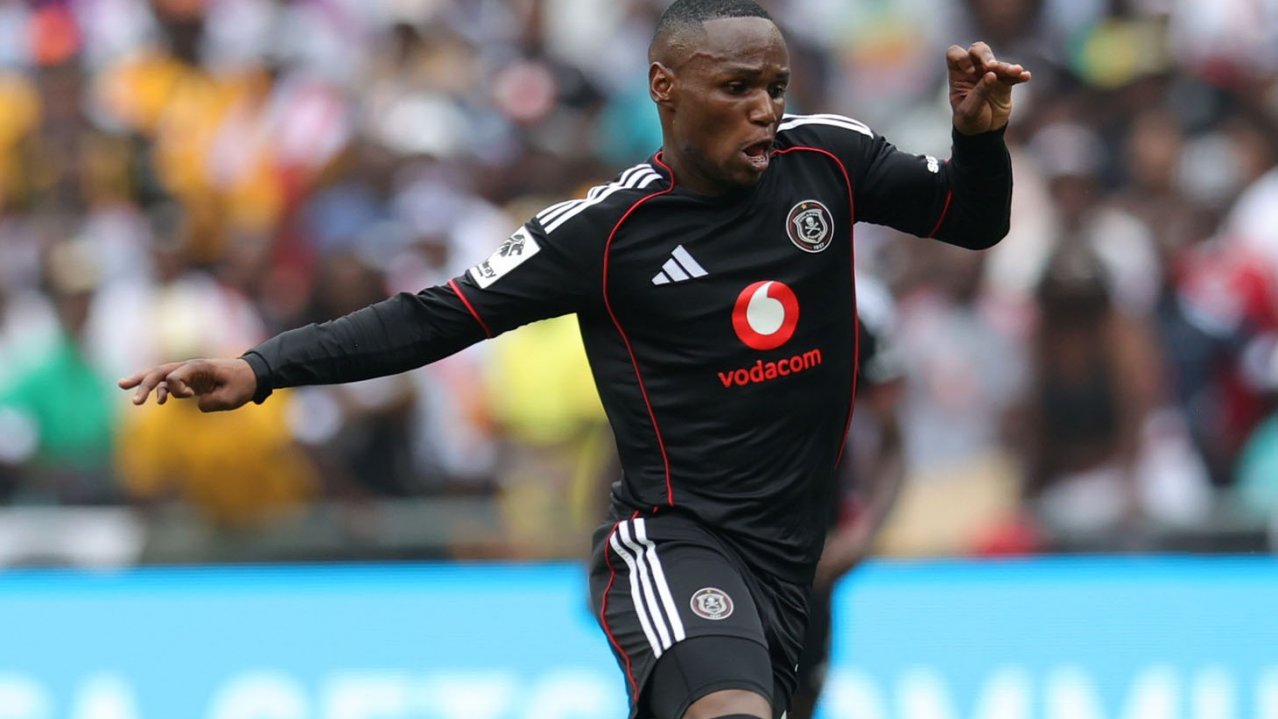 Kamogela Sebelebele of Orlando Pirates during the Betway Premiership 2025/26 match between Kaizer Chiefs and Orlando Pirates at FNB Stadium in Johannesburg on 28 February 2026 ©Samuel ShivambuBackpagePix