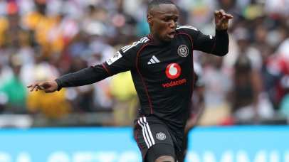 Kamogela Sebelebele of Orlando Pirates during the Betway Premiership 2025/26 match between Kaizer Chiefs and Orlando Pirates at FNB Stadium in Johannesburg on 28 February 2026 ©Samuel ShivambuBackpagePix