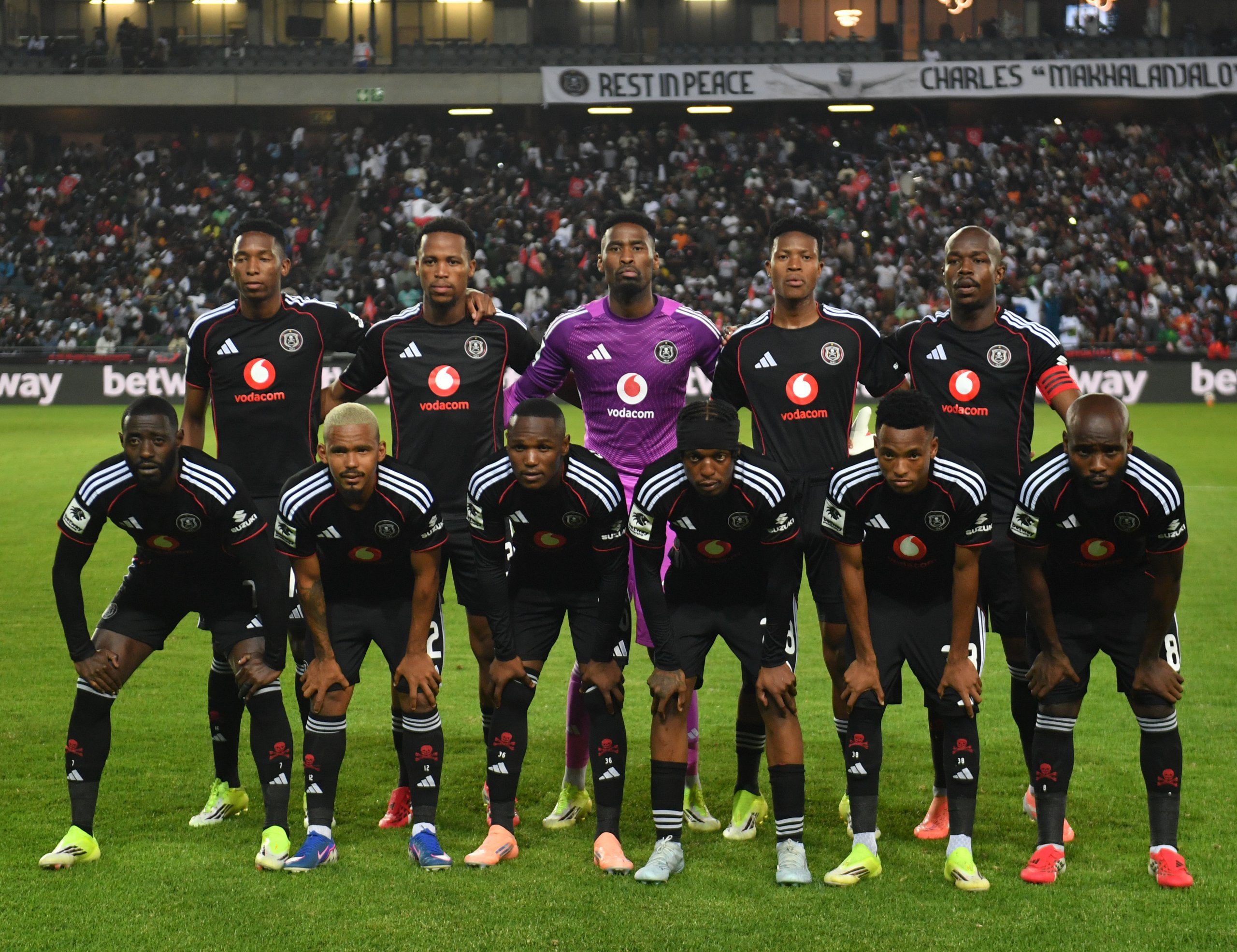 Orlando Pirates team picture during the Betway Premiership 2025/26 match between Orlando Pirates and Richards Bay at Orlando Amstel Arena, in Soweto on 11 March 2026 ©Phakamisa Lensman/BackpagePix