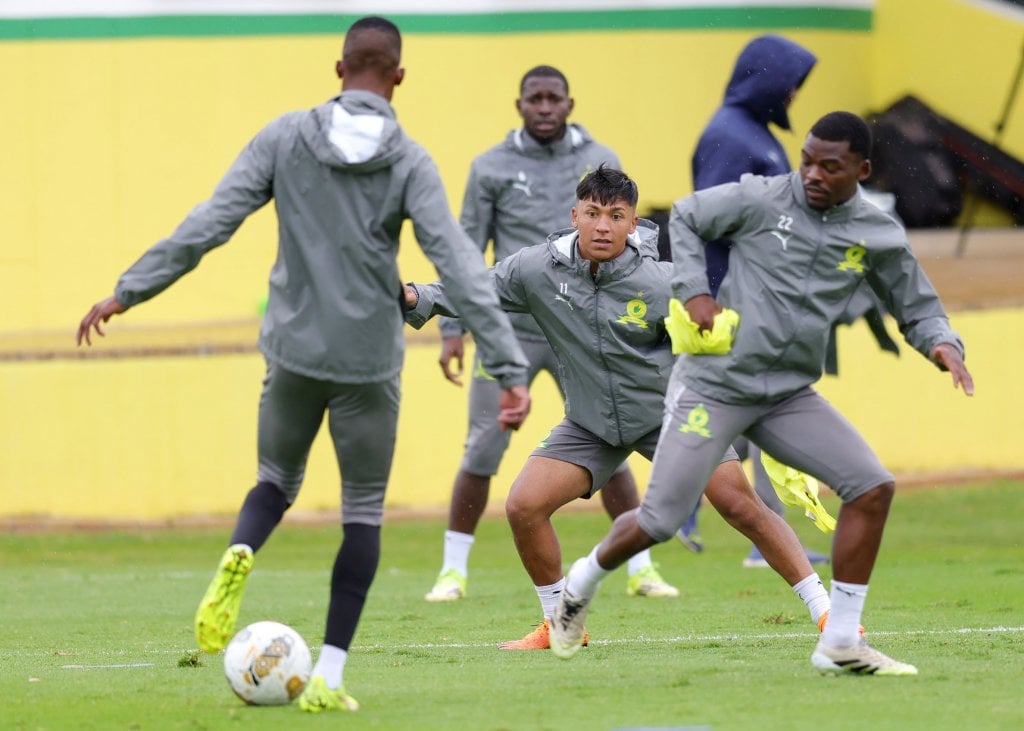Marcelo Allende of Mamelodi Sundowns during the CAF Champions League 2025/26 quarter final Mamelodi Sundowns training at Chloorkop in Midrand on 12 March 2026 ©Samuel ShivambuBackpagePix
