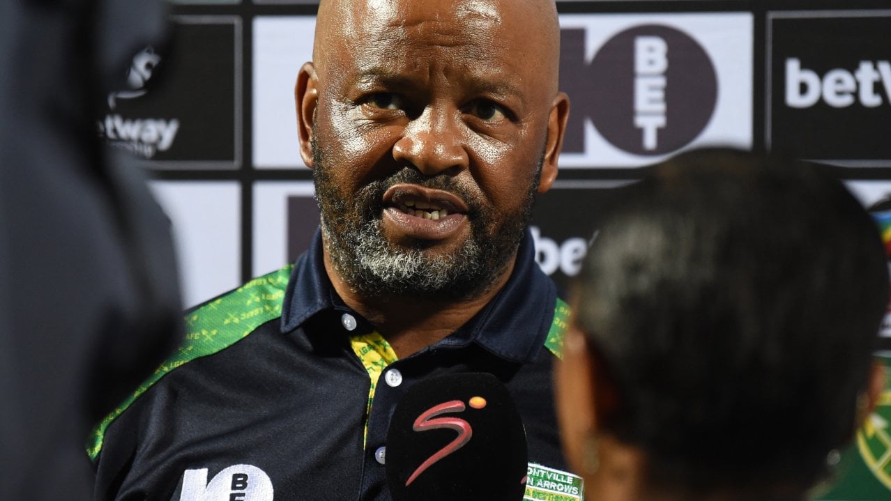 Manqoba Mngqithi, Lamontville Golden Arrows Head Coach during the Betway Premiership 2025\26 match between Lamontville Golden Arrows and Stellenbosch FC at King Zwelithini Stadium, in Durban on the 18 March 2026 ©Phakamisa Lensman/Backpagepix