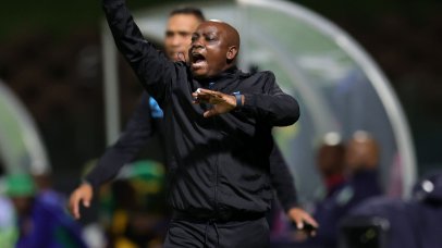 Pitso Dladla,, head coach of Durban City reacts during the Nedbank Cup 2026 quarterfinal match between Golden Arrows and Durban City at King Zwelithini Stadium in Durban on 08 March 2026 ©Samuel ShivambuBackpagePix