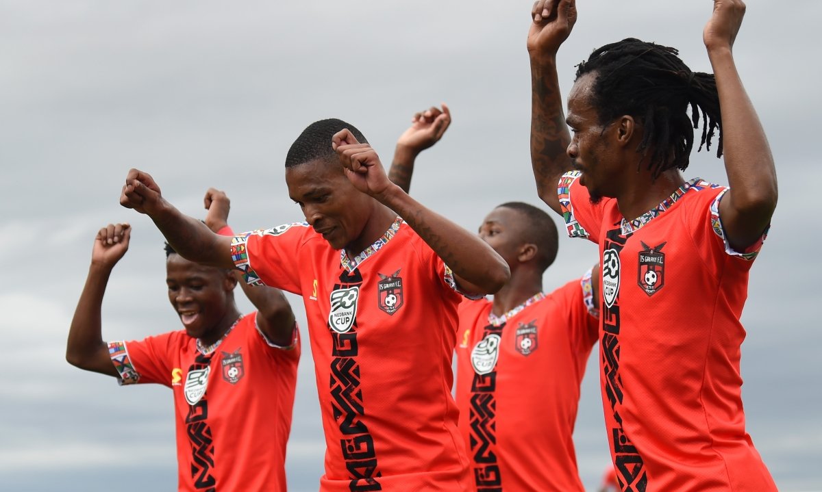 Tshepo Pakora of TS Galaxy celebrates goal with team mates during the 2026 Nedbank Cup Quarterfinal match between TS Galaxy and Jacksa Spears at Solomon Mahlangu Stadium, in Kwa Mhlanga on 08 March 2026 ©Phakamisa Lensman/BackpagePix