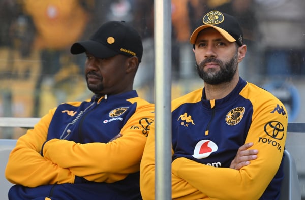 Co head coaches of Kaizer Chiefs Cedric Kaze and Khalil Ben Youssef during the 2025 Carling Knockout Cup last 16 game between Stellenbosch FC and Kaizer Chiefs at Cape Town Stadium in South Africa on 5 October 2025 © Ryan Wilkisky/BackpagePix
