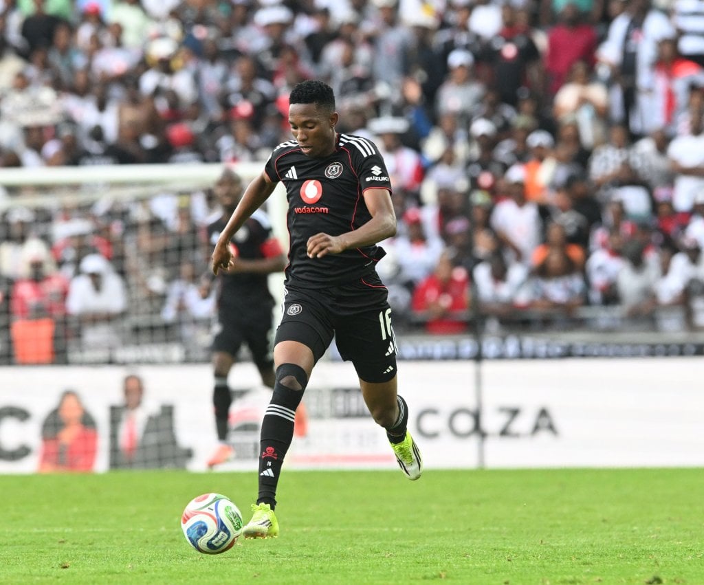 Thalente Mbatha of Orlando Pirates during the Betway Premiership 2025/26 match between Orlando Pirates and Siwelele FC at the Orlando Amstel Arena in Soweto on the 14 March 2026 ©Sydney Mahlangu BackpagePix