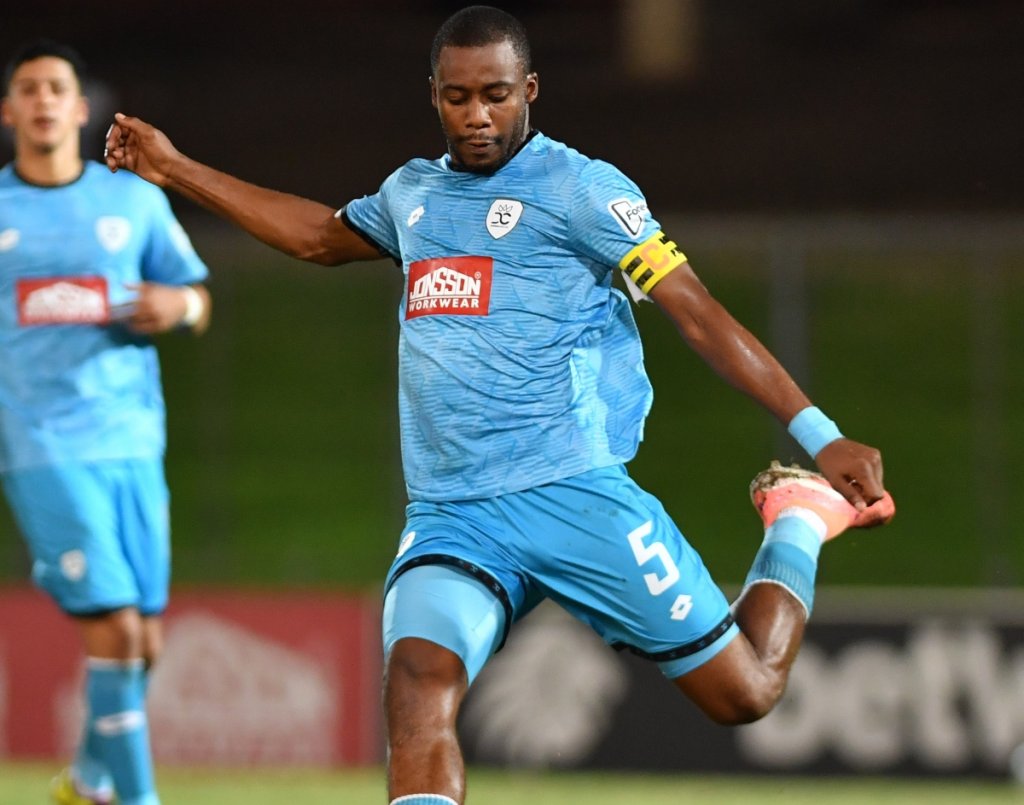Siphamandla Ncanana of Durban City during the Betway Premiership 2025/26 match between Durban City FC and Richards Bay at Chatsworth Stadium, in Durban on 22 March 2026 ©Phakamisa Lensman/Backpagepix