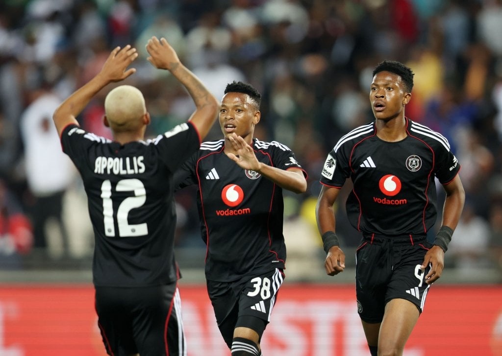 Relebohile Mofokeng of Orlando Pirates celebrates goal during the Betway Premiership 2025/26 match between Orlando Pirates and Golden Arrows at the Orlando Amstel Arena, Soweto on the 07 April 2026 ©Muzi Ntombela/BackpagePix