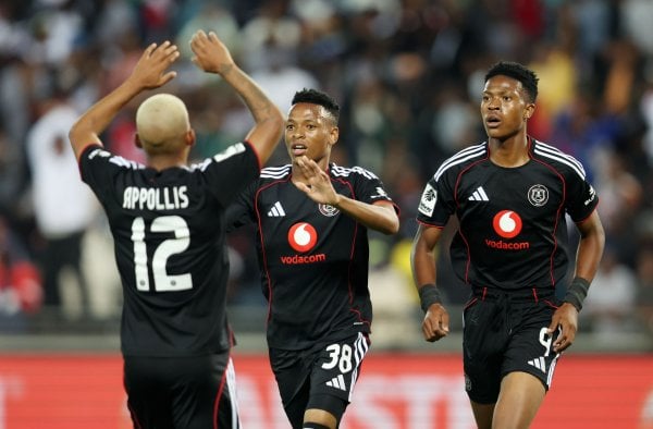 Relebohile Mofokeng of Orlando Pirates celebrates goal during the Betway Premiership 2025/26 match between Orlando Pirates and Golden Arrows at the Orlando Amstel Arena, Soweto on the 07 April 2026 ©Muzi Ntombela/BackpagePix