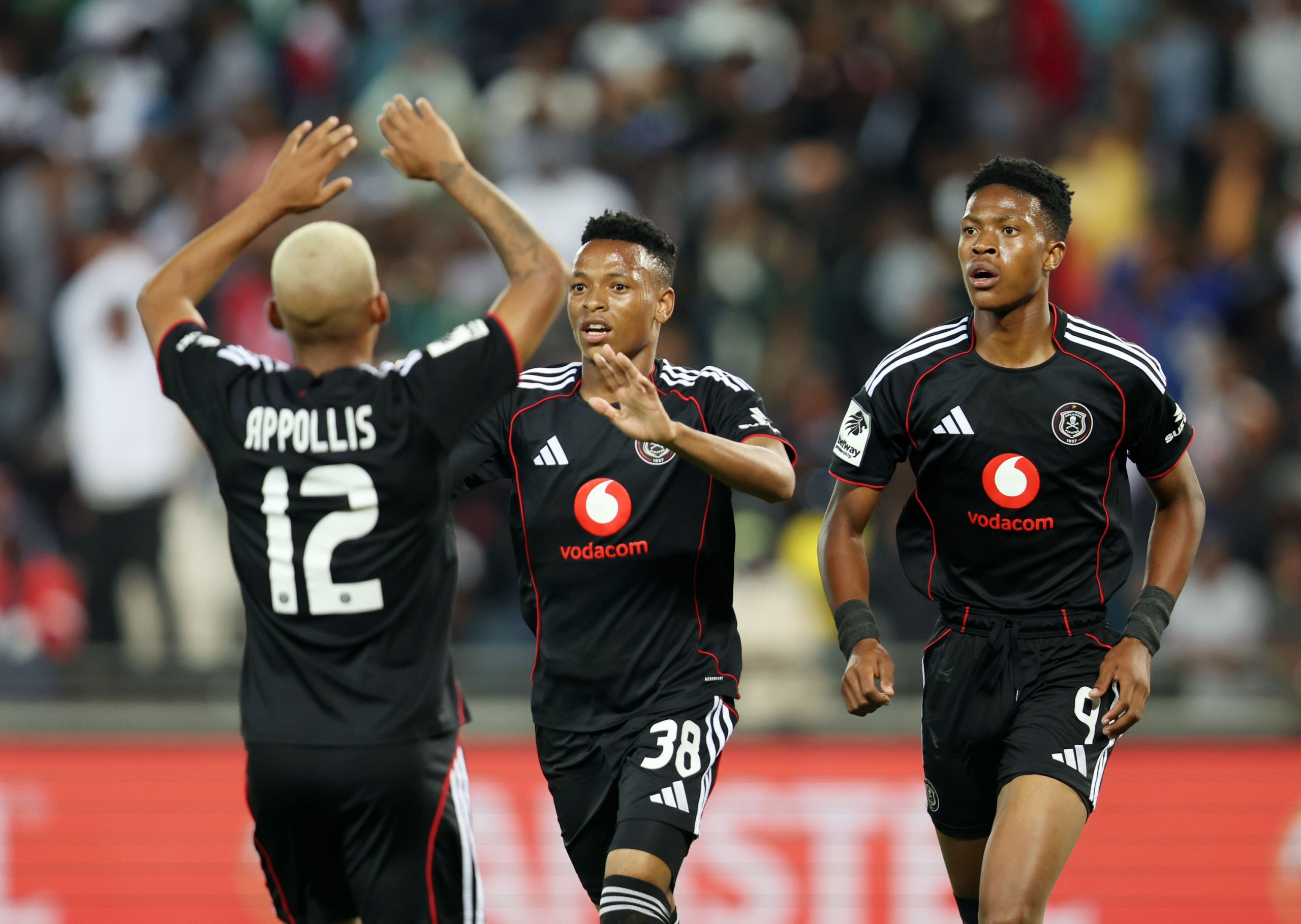 Relebohile Mofokeng of Orlando Pirates celebrates goal during the Betway Premiership 2025/26 match between Orlando Pirates and Golden Arrows at the Orlando Amstel Arena, Soweto on the 07 April 2026 ©Muzi Ntombela/BackpagePix