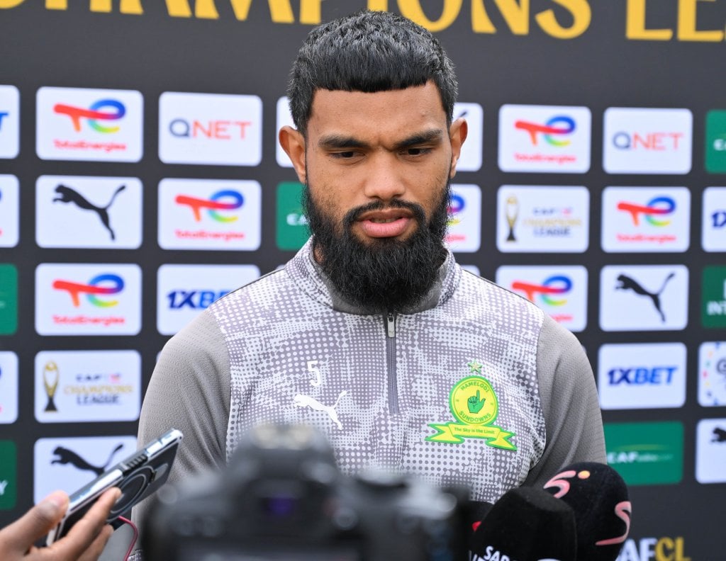 Keanu Cupido during the CAF Champions League 2025/26 Semi Final 2nd Leg Mamelodi Sundowns Mix Zone at Chloorkop on 15 April 2026 ©AlcheGreeff/BackpagePix