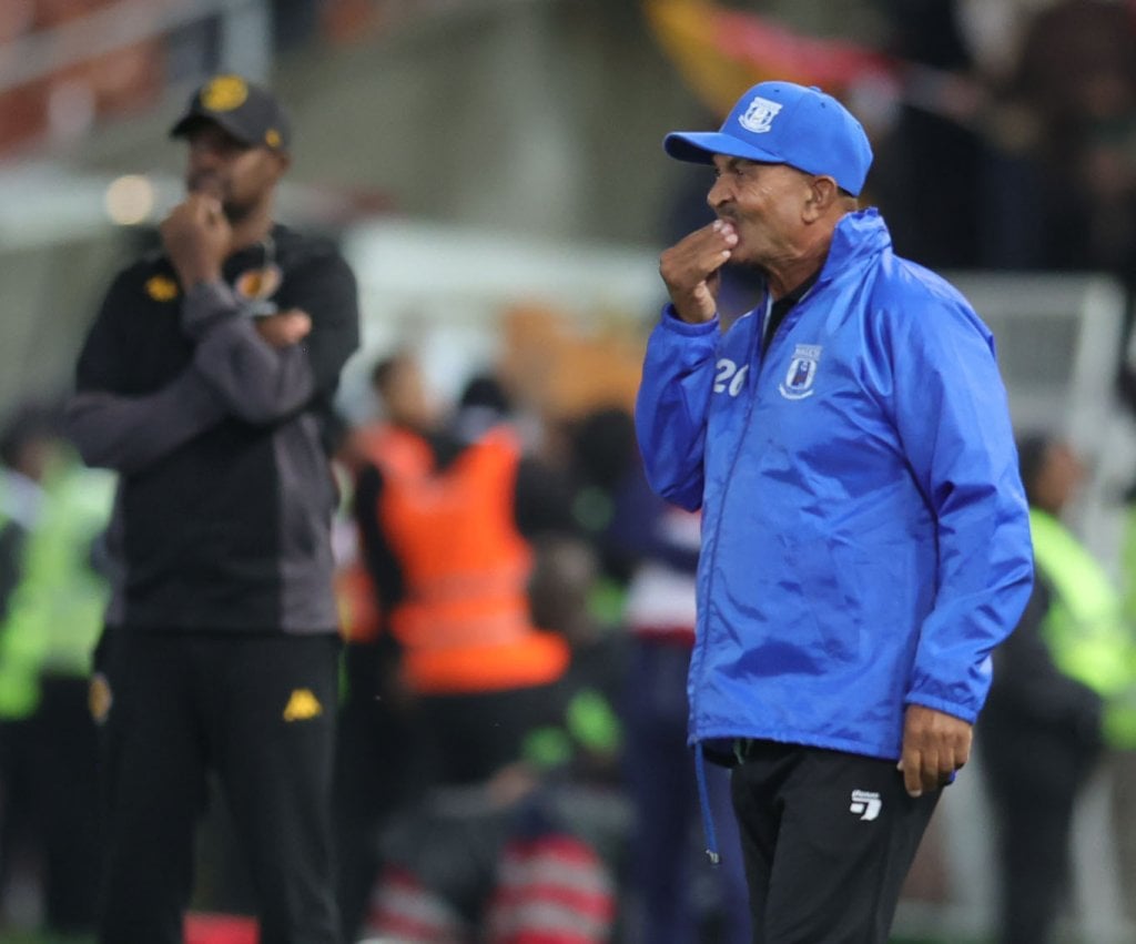 Allan Freese, coach of Magesi FC reacts during the Betway Premiership 2025/26 match between Magesi FC and Kaizer Chiefs at New Peter Mokaba Stadium in Polokwane on 15 April 2026 ©Samuel ShivambuBackpagePix