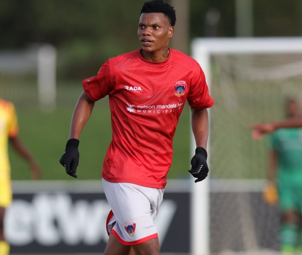 Sinoxolo Kwayiba of Chippa United during the Betway Premiership 2025/26 match between Magesi FC and Chippa United at Seshego Stadium in Polokwane on 14 March 2026 ©Samuel ShivambuBackpagePix