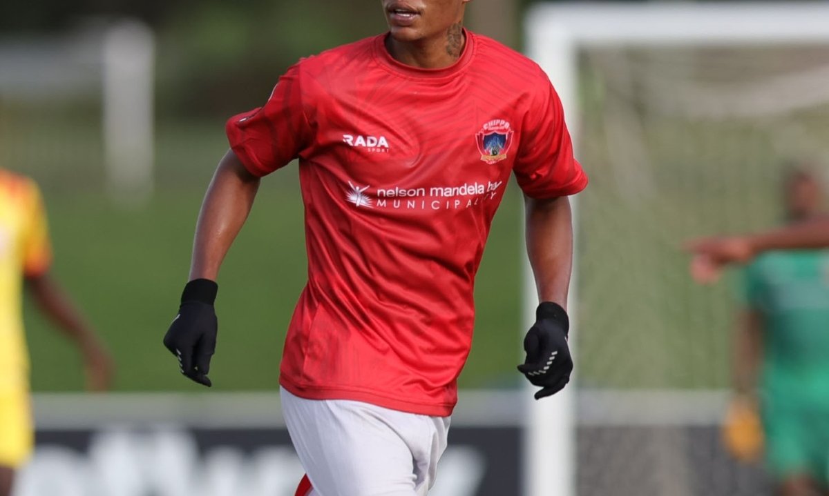 Sinoxolo Kwayiba of Chippa United during the Betway Premiership 2025/26 match between Magesi FC and Chippa United at Seshego Stadium in Polokwane on 14 March 2026 ©Samuel ShivambuBackpagePix