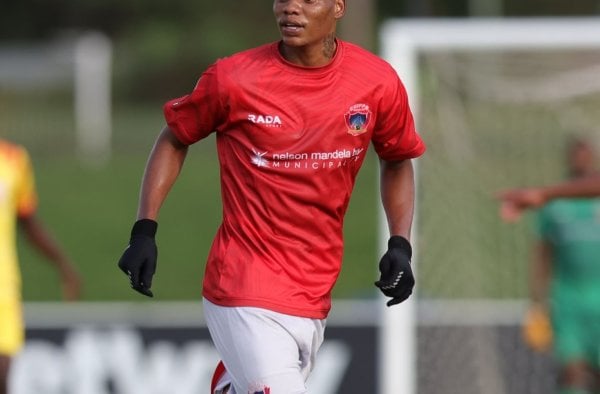 Sinoxolo Kwayiba of Chippa United during the Betway Premiership 2025/26 match between Magesi FC and Chippa United at Seshego Stadium in Polokwane on 14 March 2026 ©Samuel ShivambuBackpagePix