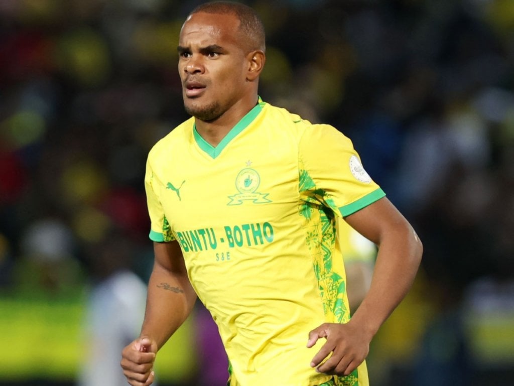 Iqraam Rayners of Mamelodi Sundowns during the CAF Champions League 2025/26 match between Mamelodi Sundowns and Stade Malien at the Loftus Versfeld Stadium, Pretoria on the 13 March 2026 ©Muzi Ntombela/BackpagePix