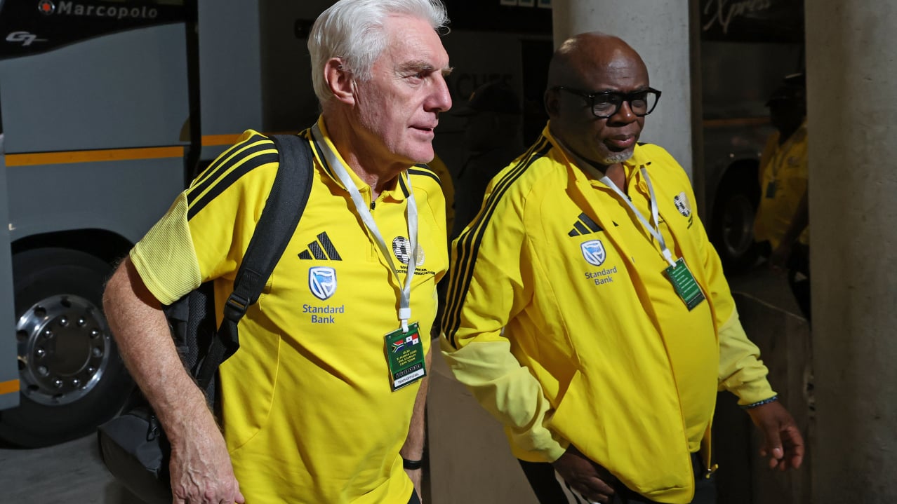Hugo Broos, coach of South Africa during the 2026 International Friendly game between South Africa and Panama at Cape Town Stadium, South Africa on 31 March 2026 ©Gavin Barker/BackpagePix