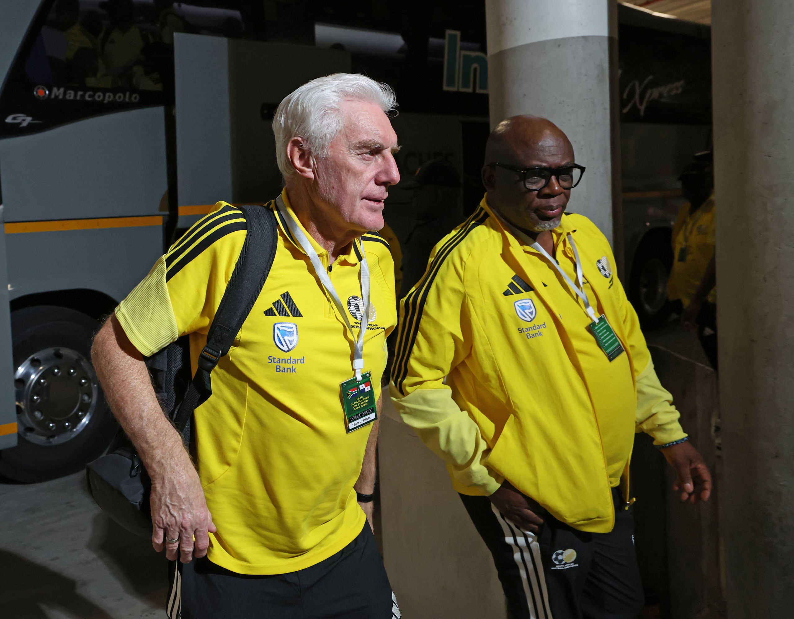 Hugo Broos, coach of South Africa during the 2026 International Friendly game between South Africa and Panama at Cape Town Stadium, South Africa on 31 March 2026 ©Gavin Barker/BackpagePix