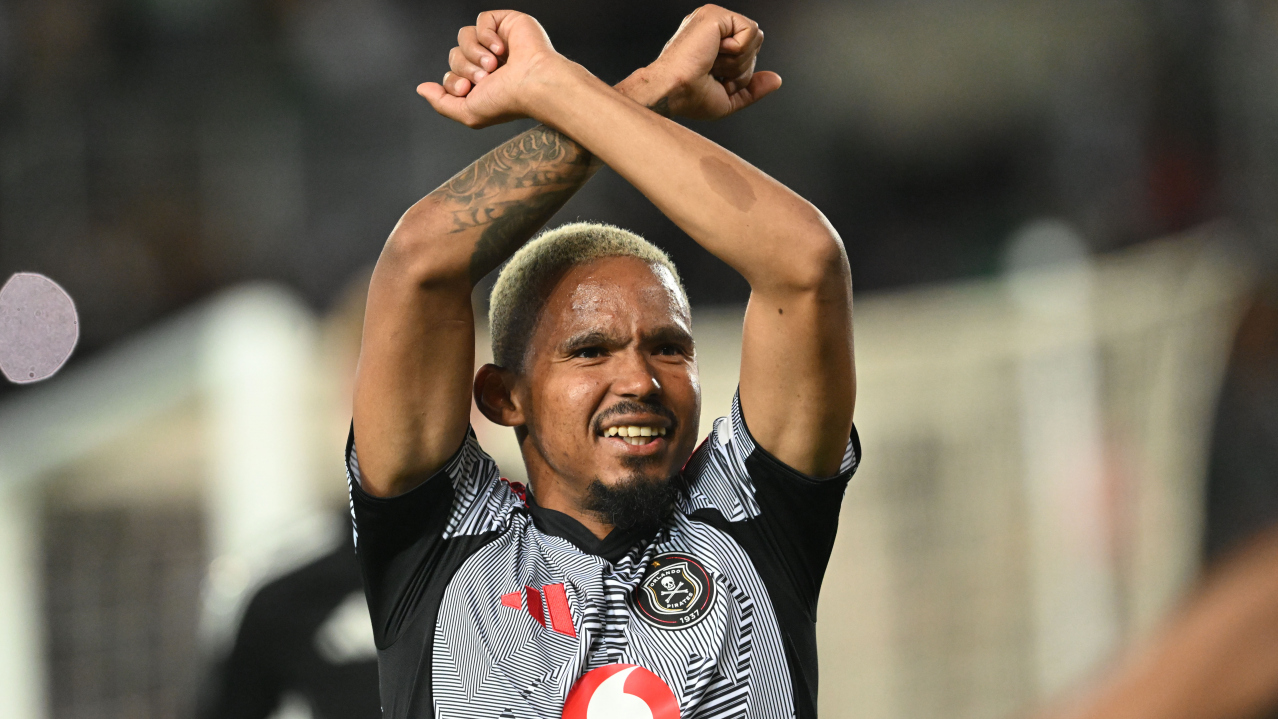 Oswin Appollis of Orlando Pirates celebrates goal during the Betway Premiership 2025/26 match between Magesi FC and Orlando Pirates at Peter Mokaba Stadium on the 09 May 2026 in Polokwane ©Sydney Mahlangu BackpagePix