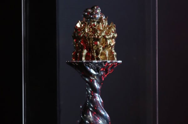 Gv of the trophy during the Betway Premiership 2025/26 Soweto Derby Press Conference at The Venue, Houghton on the 23 April 2026 ©Muzi Ntombela/BackpagePix