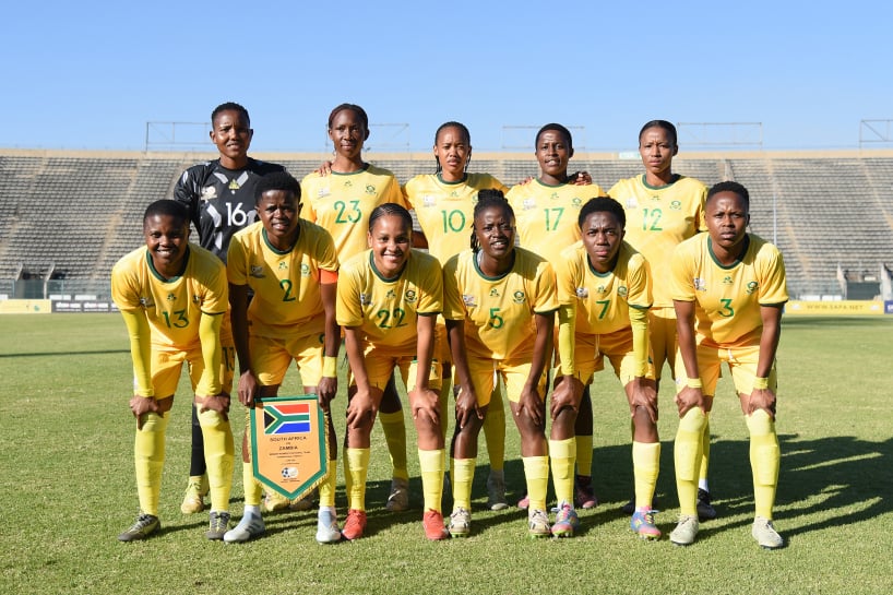 Banyana Banyana team picture during the 2025 Three Nations Challenge match between South Africa and Zambia at Lucas Moripe Stadium in Pretoria on 3 June 2025 ©Nokwanda Zondi/BackpagePix