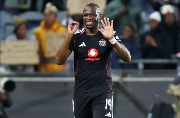 Tshegofatso Mabasa of Orlando Pirates celebrates goal during the Betway Premiership 2025/26 match between Orlando Pirates and TS Galaxy at the Orlando Stadium, Soweto on the 30 September 2025 ©Muzi Ntombela/BackpagePix