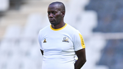Helman Mkhalele, assistant coach during the FIFA World Cup Qualifiers 2026 South Africa Training at Mbombela Stadium in Nelpsruit, South Africa on 13 October 2025 ©Alche Greeff/BackpagePix